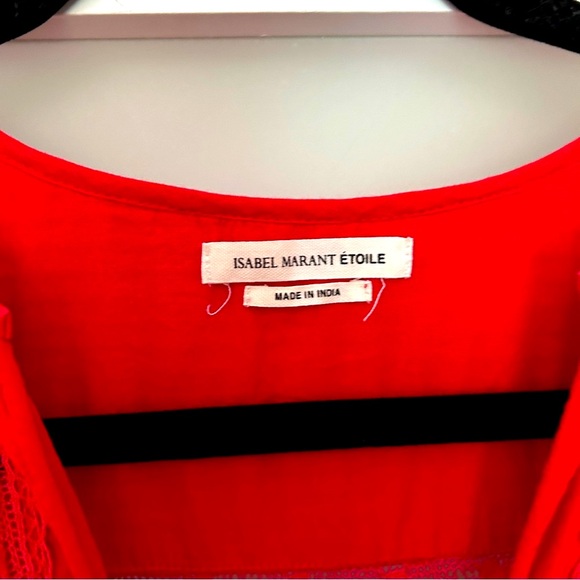 Isabel Marant etoile red lace blouse size 38 or 6 - Picture 6 of 11